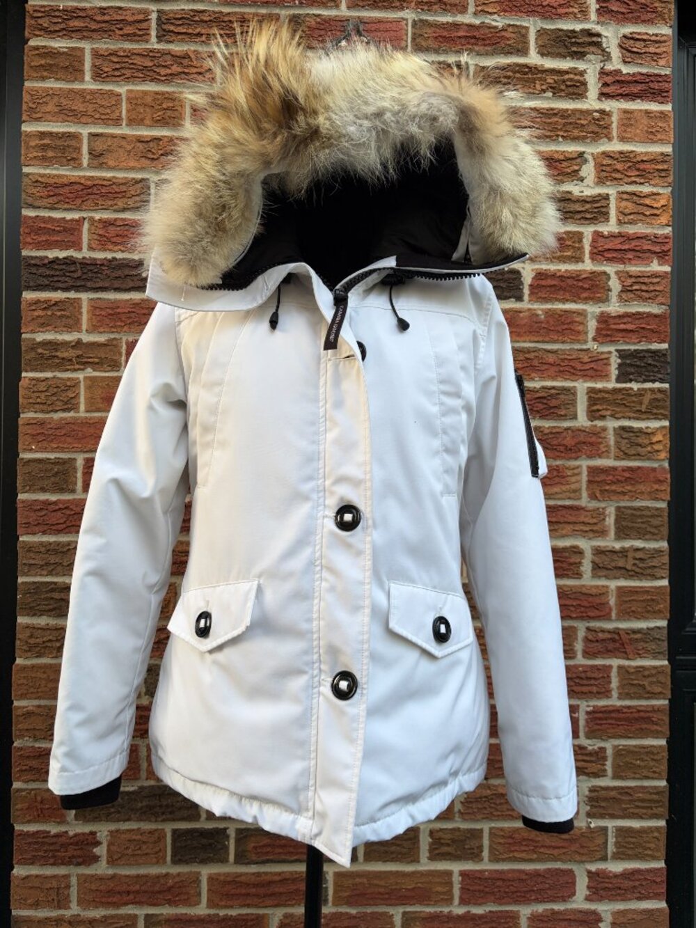 Canada Goose Montebello Parka White Size L - Fur + Box Bag Booklet
